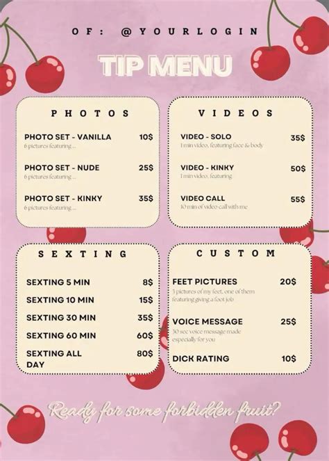 price list template onlyfans menu template|OnlyFans Menu Ideas and Examples (Get 3 Free。